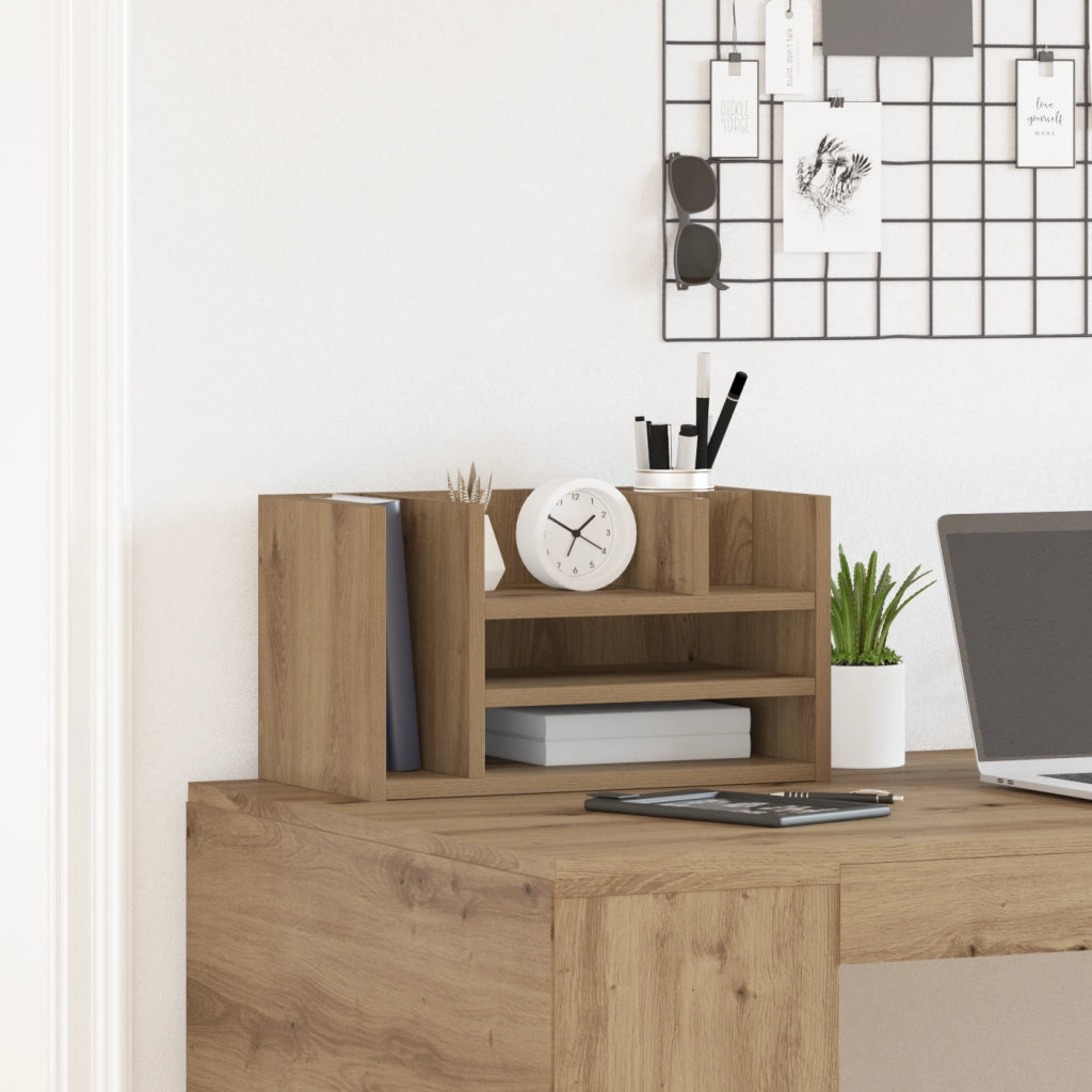 Organizzatore scrivania Rovere Artigianale 44.5x24x25 cm Legno ingegnerizzato