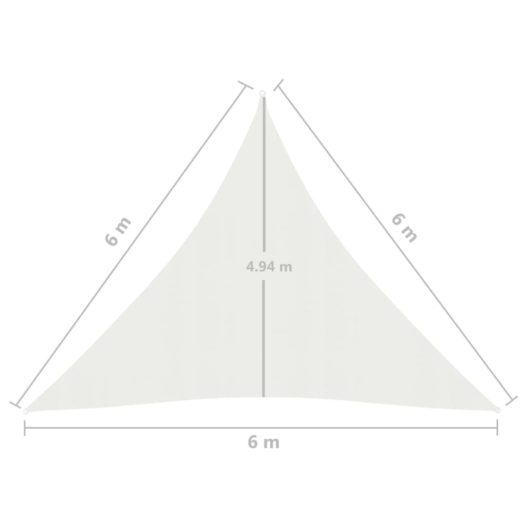 Vela ombreggiante 160 g/m² bianca 6 x 6 x 6 m HDPE 02_0009042
