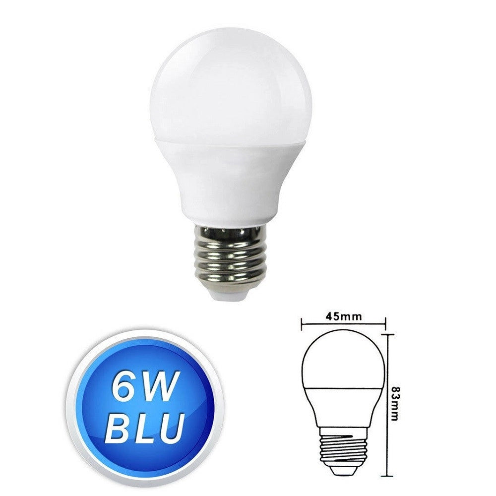Trade Shop - Lampadine Led Sfera 6 W E27 Luce Colorata Verde Blu Rossa Lampada Globo G45 -