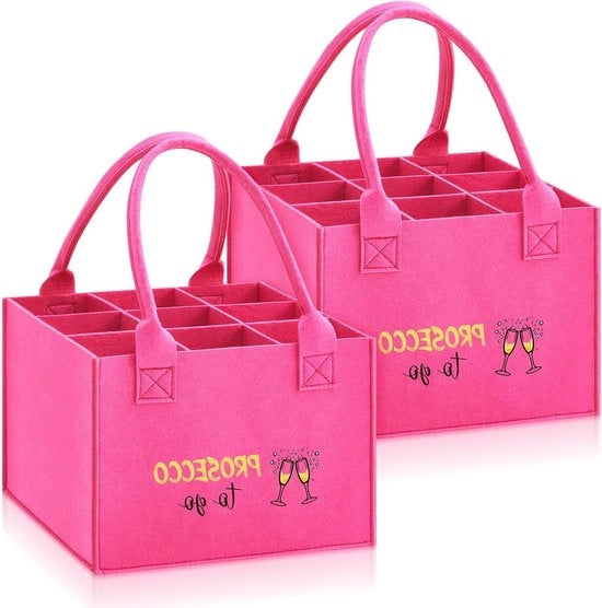 Sacchi di vetro riutilizzabili per vino da portare via - Contenitore di vino da viaggio in vetro - Portasapori - Tasca per vino da viaggio - Dimensioni: 25 x 25 x 18 cm - Rosa Rosso