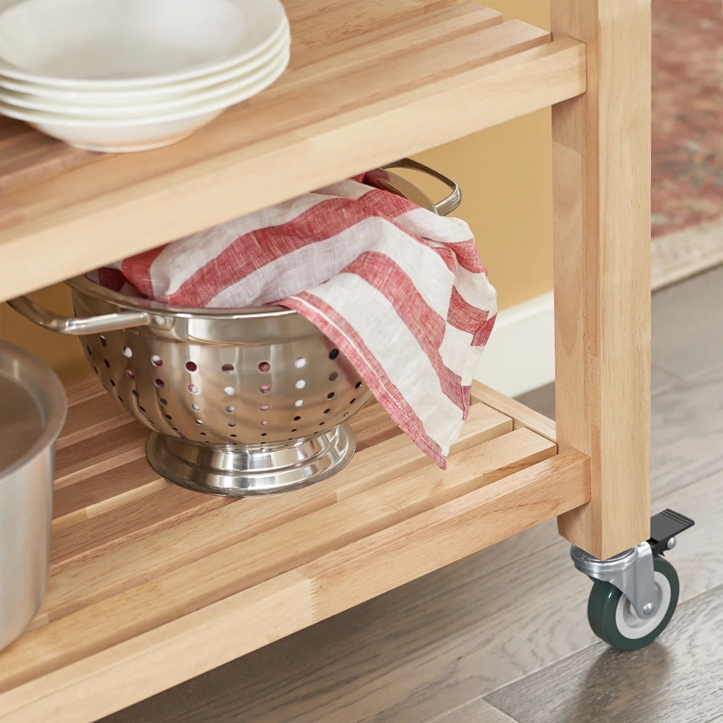 Carrello Cucina Scaffale Cucina Mobile Cucina Legno Con Route Fkw24-N