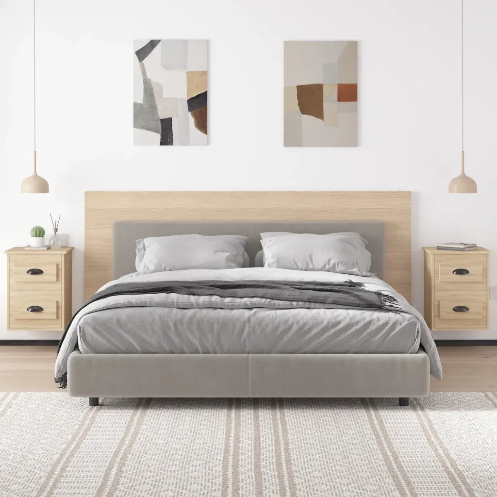 Set di 2 Comodini | Armadio da Notte | Mobiletto da notte a Parete Rovere Sonoma 41,5x36x53 cm