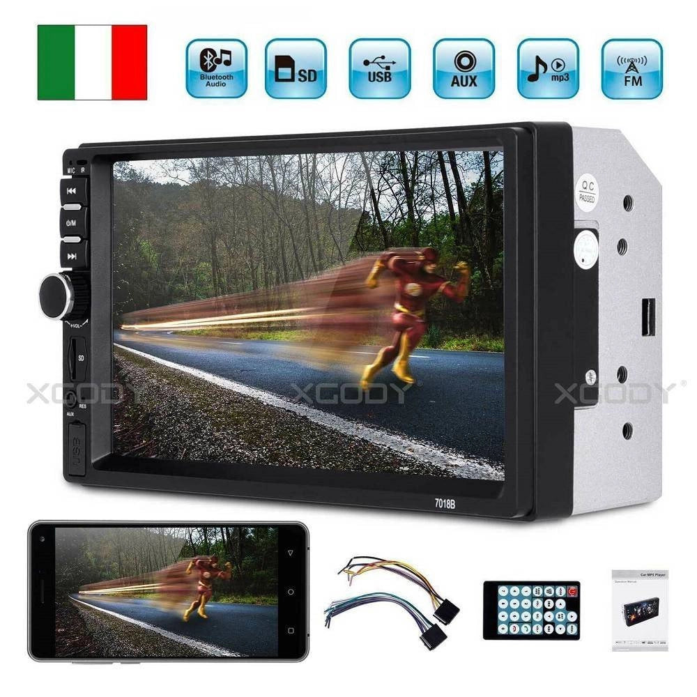 Trade Shop - Bluetooth Autoradio 7" 2 Din Touch Screen Stereo Mp5 Mp3 Media Player 7018b -
