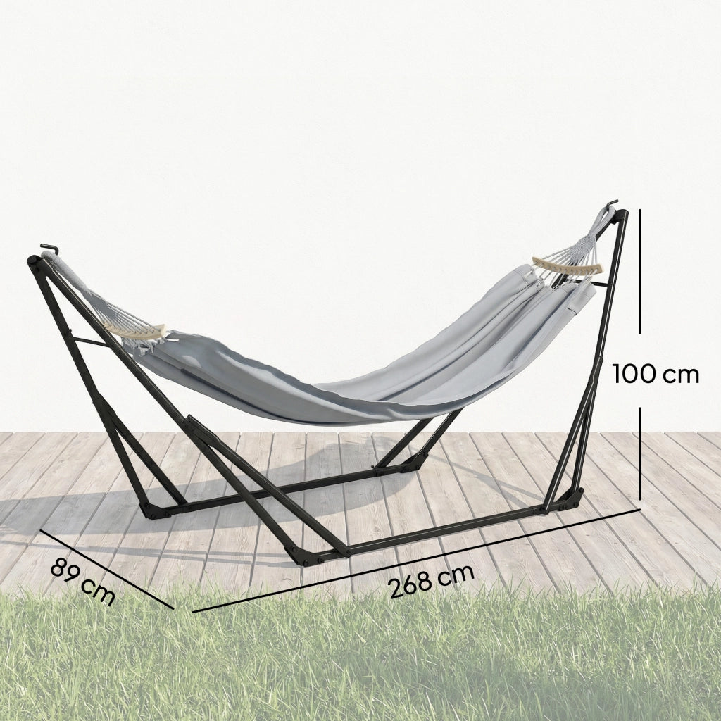 Supporto 2 in 1 per Amaca o Poltrona Sospesa Pieghevole ¨C Zephmum ¨C Grigio 268x89x100cm