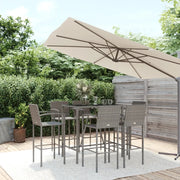 Set da Bar da Giardino 7 pz Grigio in Polyrattan 3187658
