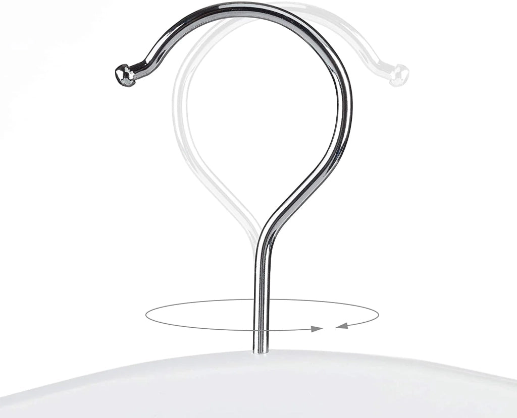 Set di 3 grucce multi-gruccia in legno per abiti e pantaloni clip e ganci salvaspazio 360° bianco 13_0000734