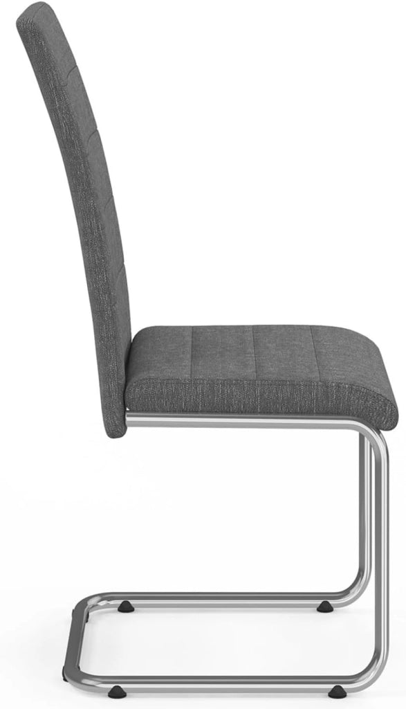 Set di 4 sedie da pranzo in tessuto grigio antracite MIA
