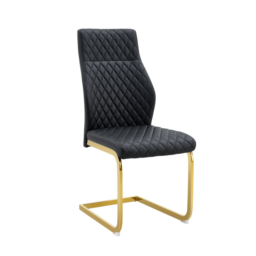 Set tavolo e sedie 60 cm in MDF effetto noce, nero e oro, per 2 persone