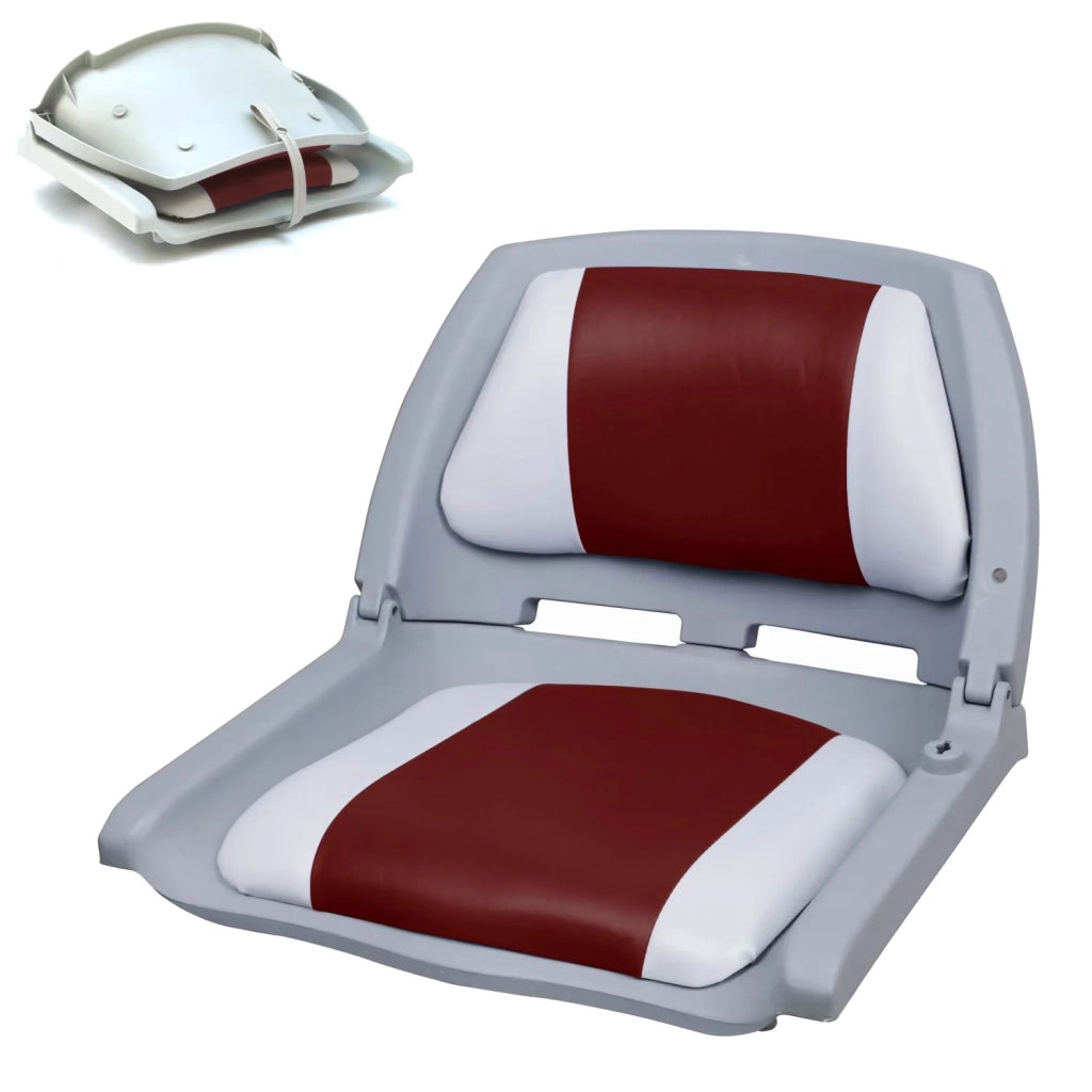 Sedile per barca sedile pieghevole in materiale sintetico 521 x 457 x 408 mm grigio bianco rosso 03_0008281