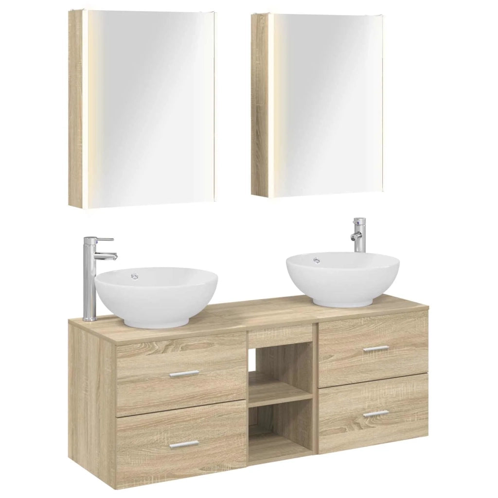 Set di mobili per il bagno 5 pcs Rovere Sonoma 3406969