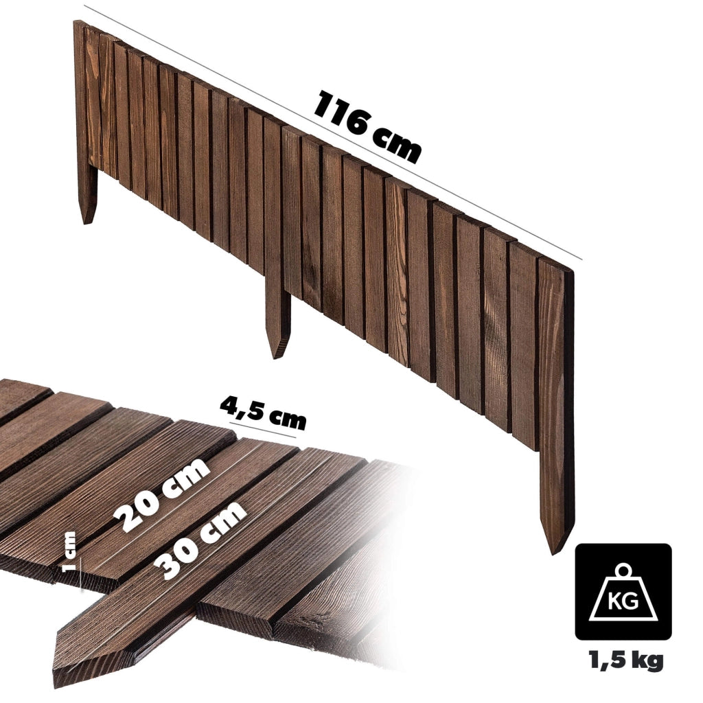 Recinzione da giardino in legno KADAX Palisade, infissa nel terreno, colore marrone, 20x116 cm.