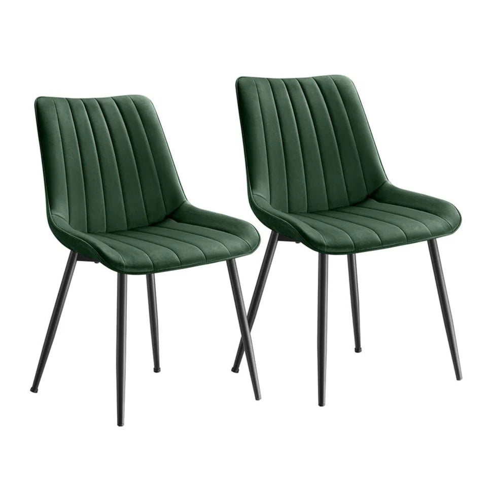 Set di 2 sedie da pranzo/cucina con portata fino a 120 kg gambe in acciaio schienale ergonomico per sala da pranzo/cucina verde 12_0006191