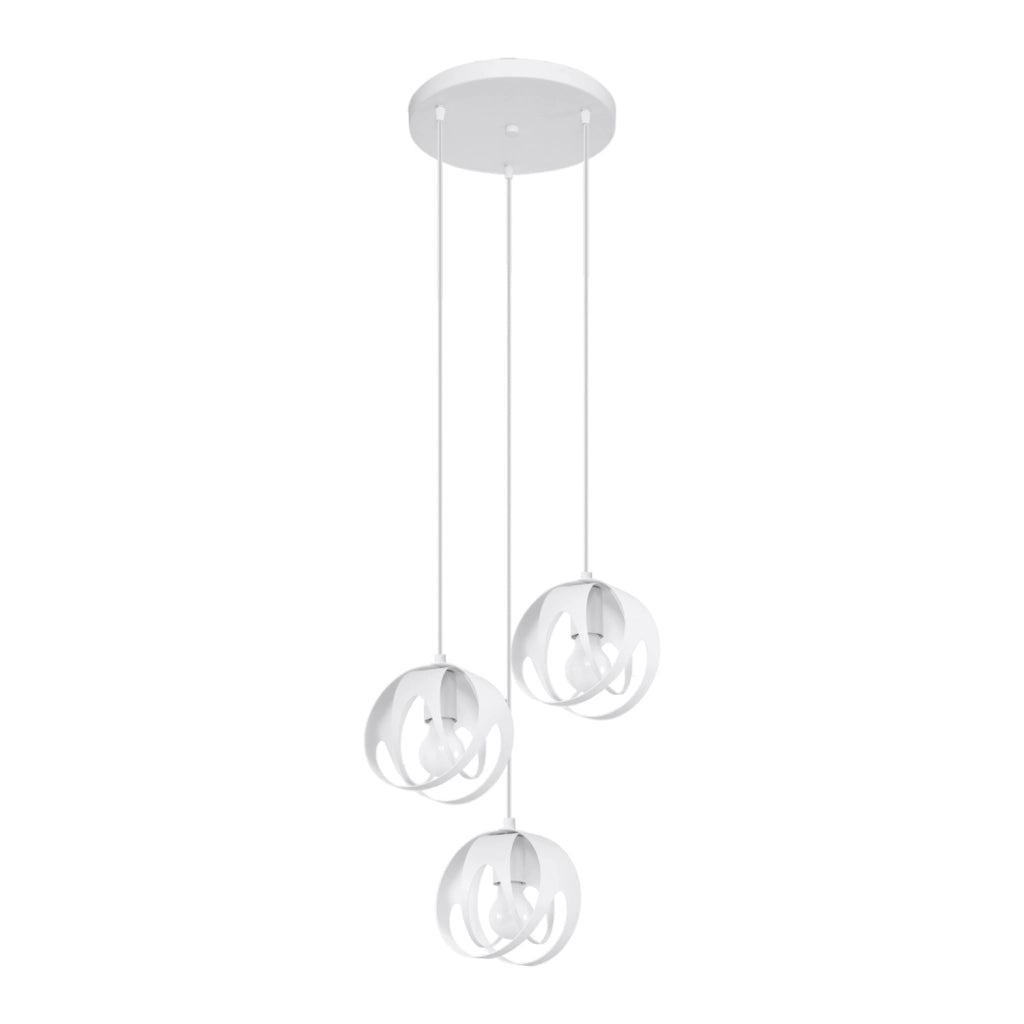 Lampadario sospeso rotondo bianco FINARA Pure Lume 3xE27