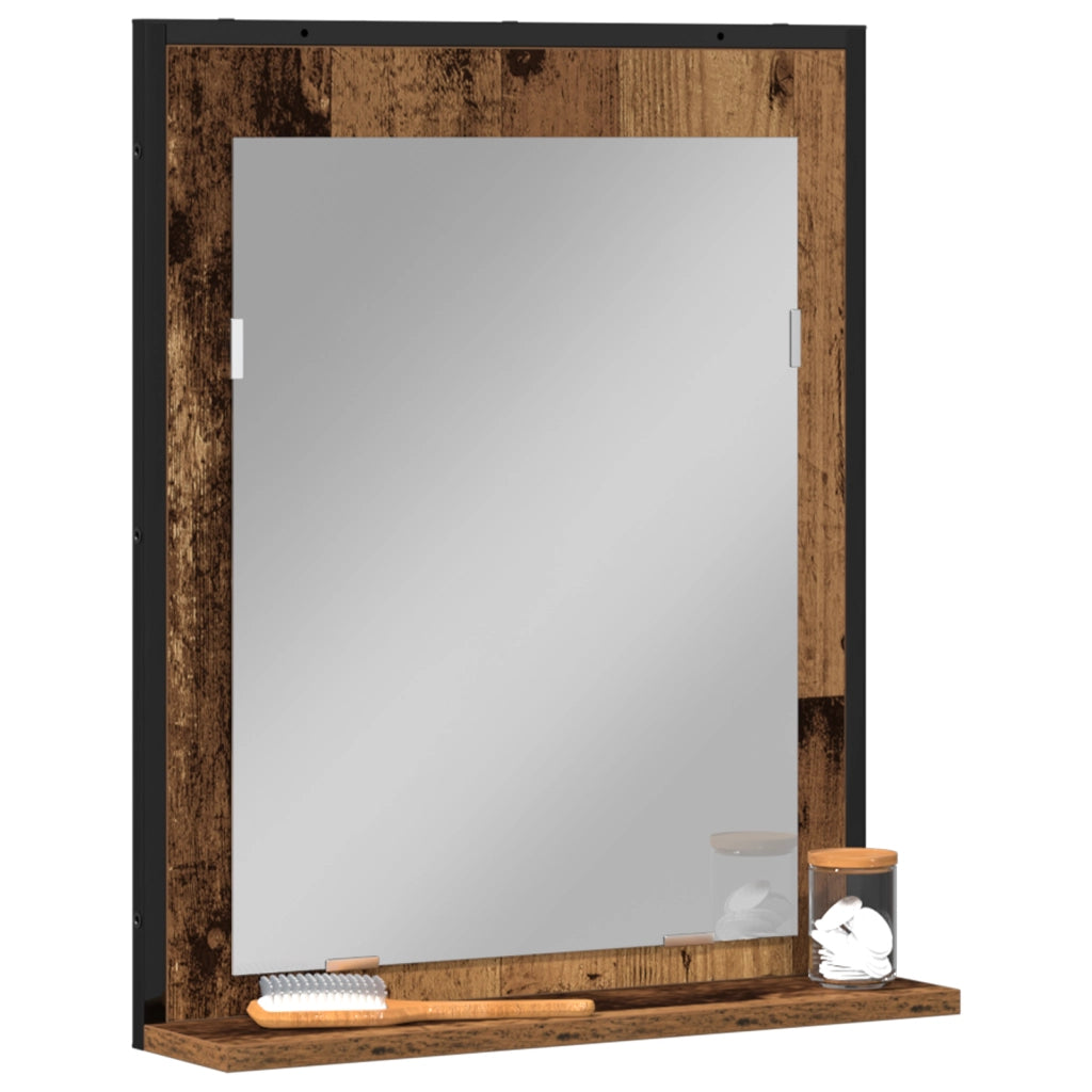 Specchio da Bagno  in Legno Vecchio 50x12x60 cm in Legno Ingegnerizzato