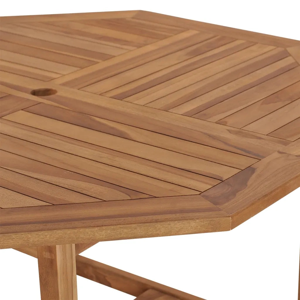 Tavolo Pranzo da Giardino Ã˜110x110x75 cm Legno Massello di Teak cod mxl 40913