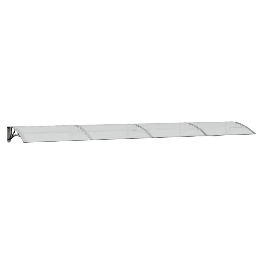 Tettoia per Porta Grigia e Trasparente 400x75 cm Policarbonato CFW9659278