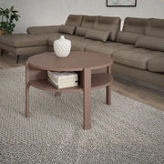 Tavolino da salotto Aura rotondo 74 cm con ripiano inferiore colore terracotta