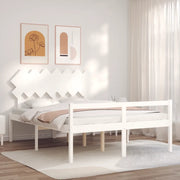 Letto per Anziani con Testiera Bianco 140x190 cm Legno Massello 3195527