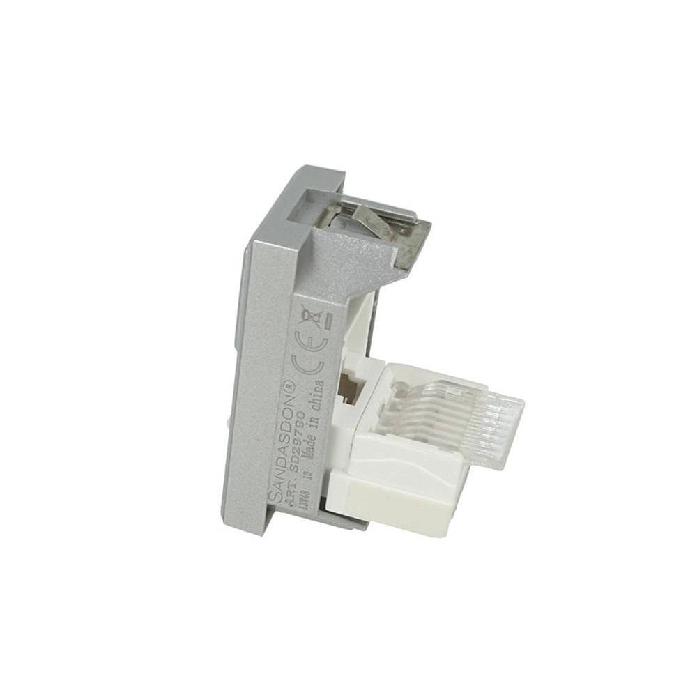 Trade Shop - Presa Dati Connettore Rj45 Cat5e Silver Coperchio Compatibile Bticino Axolute -