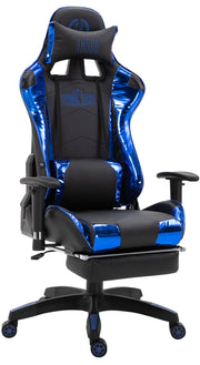 Sedia gaming ufficio Turbo Nero/blu,Finta pelle (metallizzata)