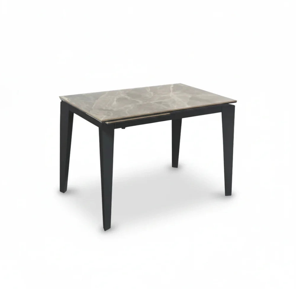 Tavolo da pranzo allungabile in ceramica su vetro effetto marmo grigio Majolica 120-170x80 cm fino a 8 posti | Duzzle