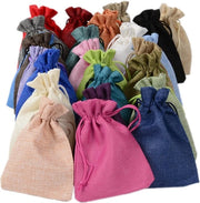Zaketti di stoffa 20 pezzi borse di juta con cordino, 20x30cm borse di stoffa multifunzionali per regali, contenitori, accessori e decorazioni.