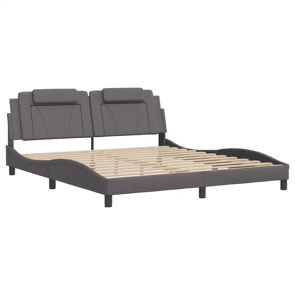 Giroletto Viana senza Materasso Grigio 180x200 cm in Similpelle 3208113