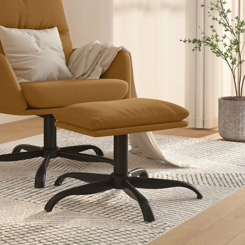 Poggiapiedi Marrone 60x60x39 cm in Velluto cod mxl 60060