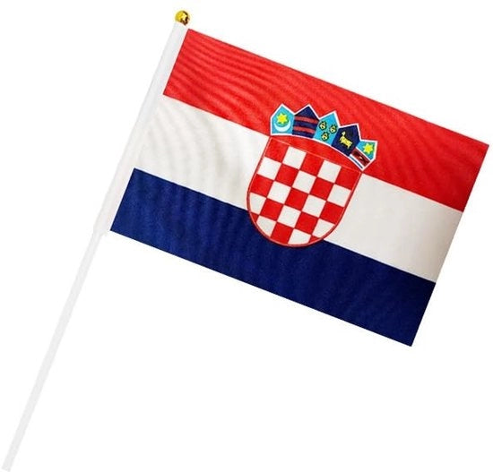 Bandiera Bicolora Doppia Faccia - 20 Unità - Polyester - Impermeabile - 14 x 21 cm - Adatto per Parate/Feste di Festival - Bandierina