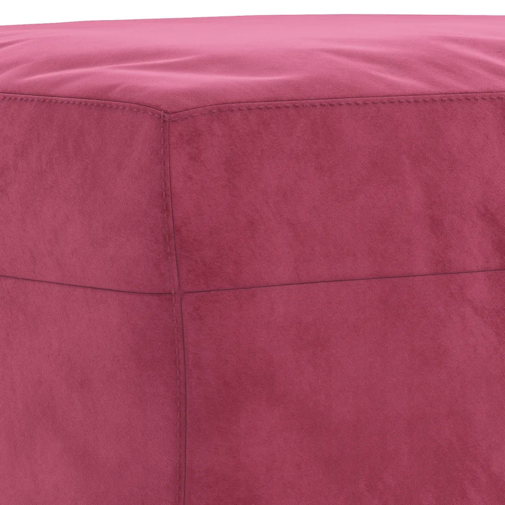 Set di Divani 3 pz con Cuscini Rosso Vino in Velluto