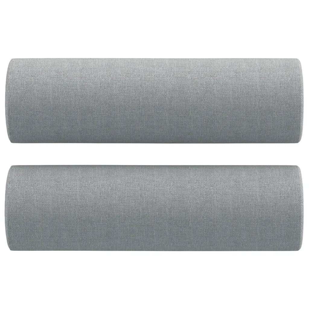 Set Divani 2 pz con Cuscini Grigio Chiaro in Tessuto