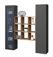 Parete Attrezzata Soggiorno 170x30x180 cm Maruska n°25 Grigio Antracite Opaco