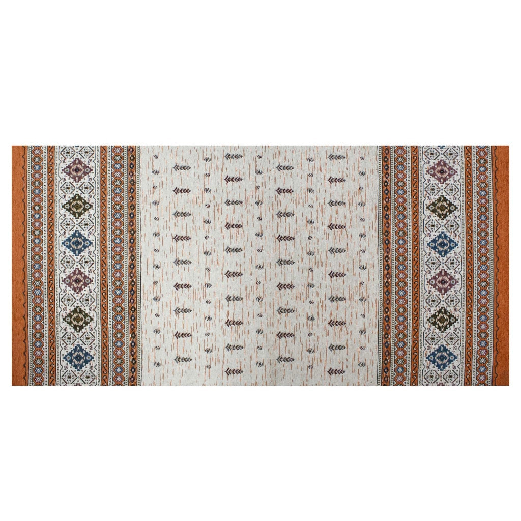 Tappeto Arredo Moderno Morbido in Ciniglia Ingresso Antiscivolo Prodotto Italiano  Soggiorno Camera Salotto Disegni Piazzati Cotone Varie Misure Grande Loom/Ruggine - 175x280 cm
