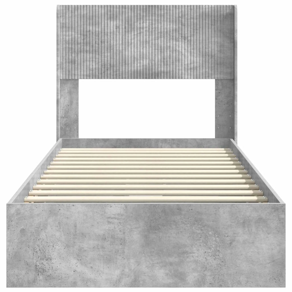Struttura del letto con stoccaggio e testata Grigio Cemento 3414428