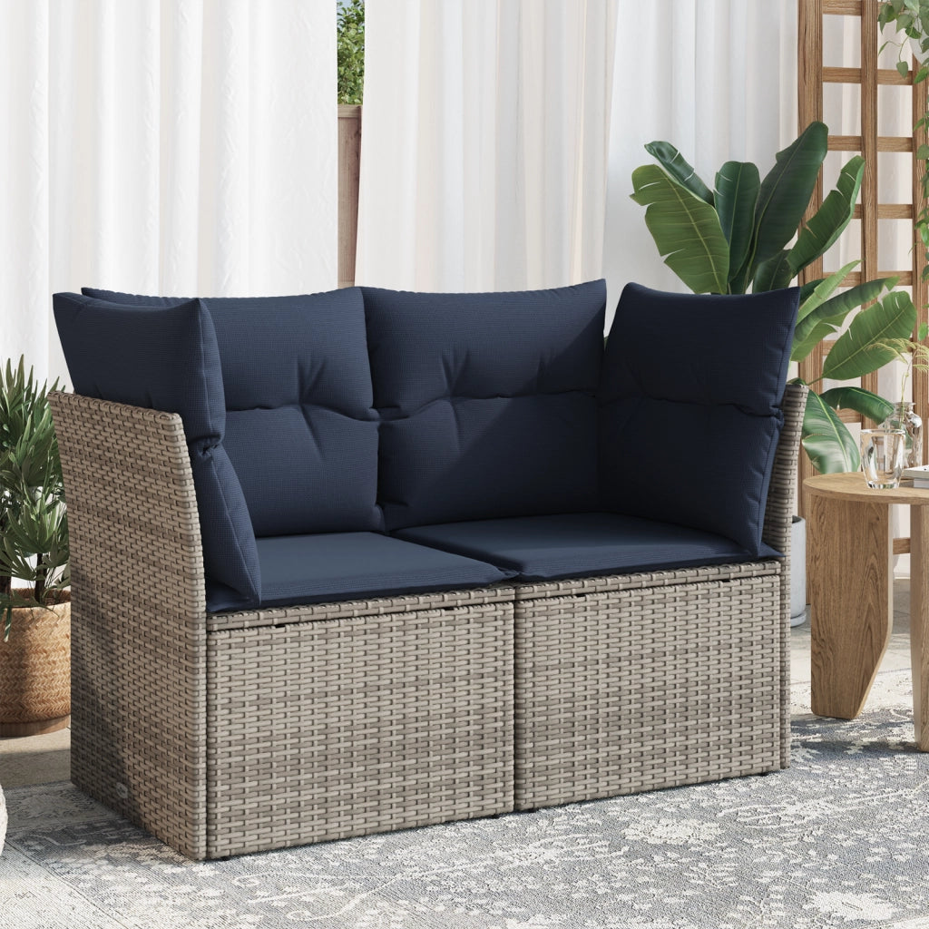 | Divano da giardino | Grigio 124 x 62 x 69cm polyrattan 366149
