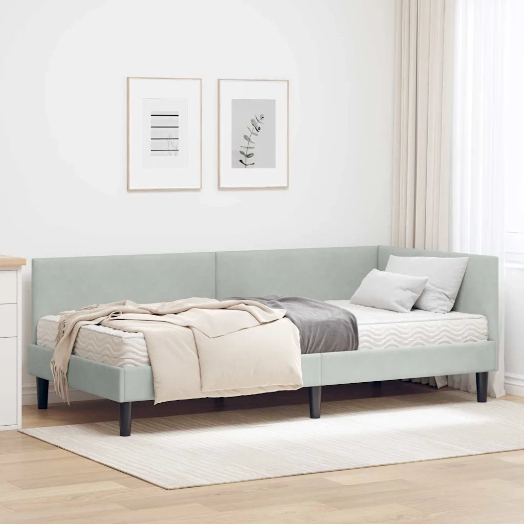 Struttura Letto Angolare con Materasso 2 pz-Giroletto con materasso Grigio chiaro 142797