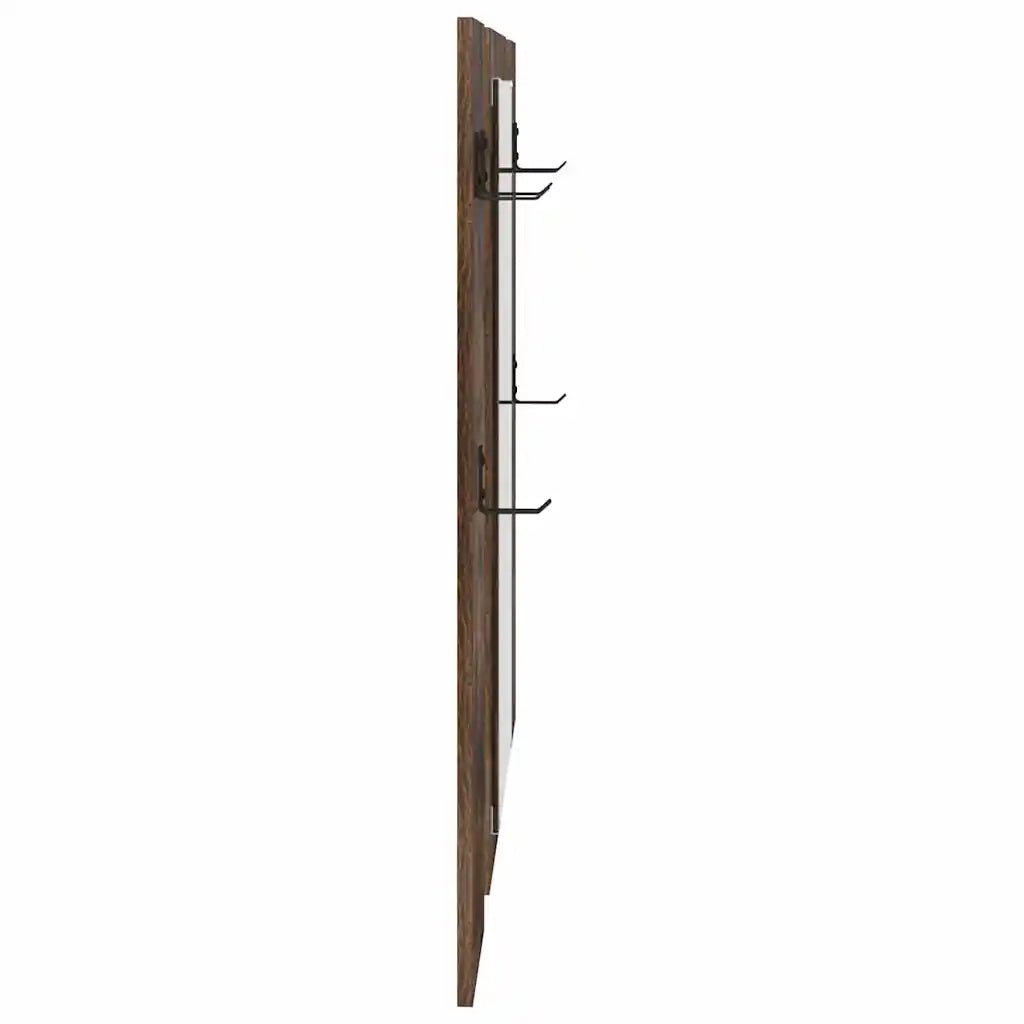 Appendiabiti a muro con specchio Rovere fumé 96 x 1,5 x 90 cm 874535