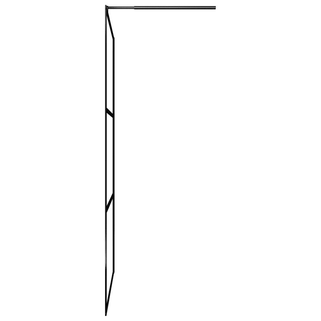 Parete Doccia Walk-in in Vetro Trasparente ESG Nera 100x195 cm cod mxl 52643