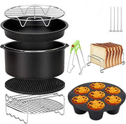 Set di accessori per Airfryer - 12 pezzi - Set di accessori da cucina - Accessori per Airfryer - Frittura ad aria - Forma da forno - Pan per pizza - Set completo