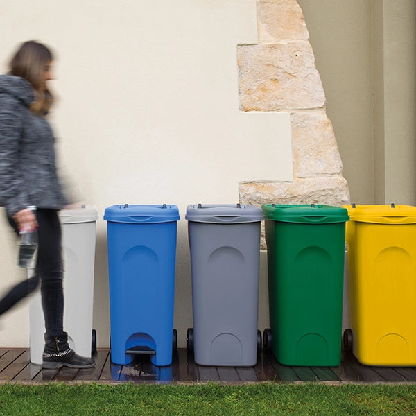 BIDONE URBAN ECO SYSTEM CON PEDALE LT.80- - cm.51x40x79,5h. - blu - 1 pezzi STEFANPLAST