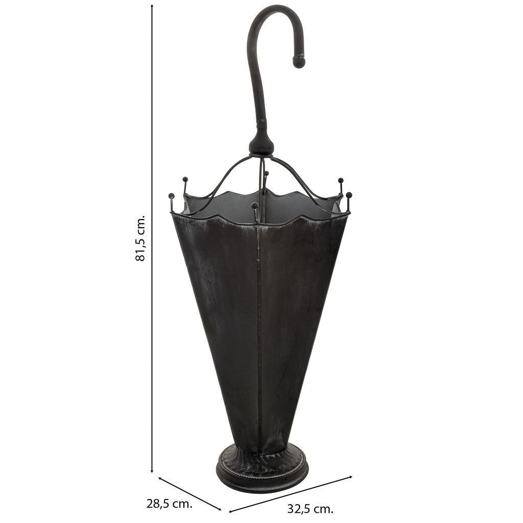 Portaombrelli in metallo nero 32,5x28,5x81,5h cm