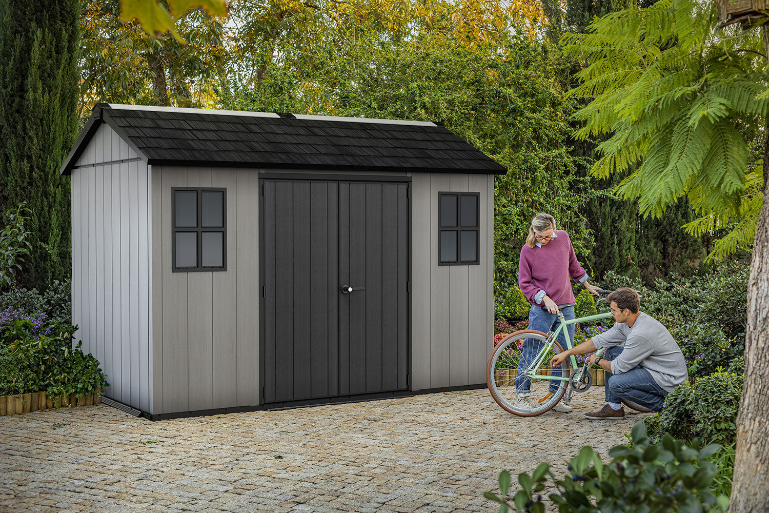 Casetta da Giardino 350x229x254 cm Keter Oakland 1175 Duotech in Polipropilene Grigio