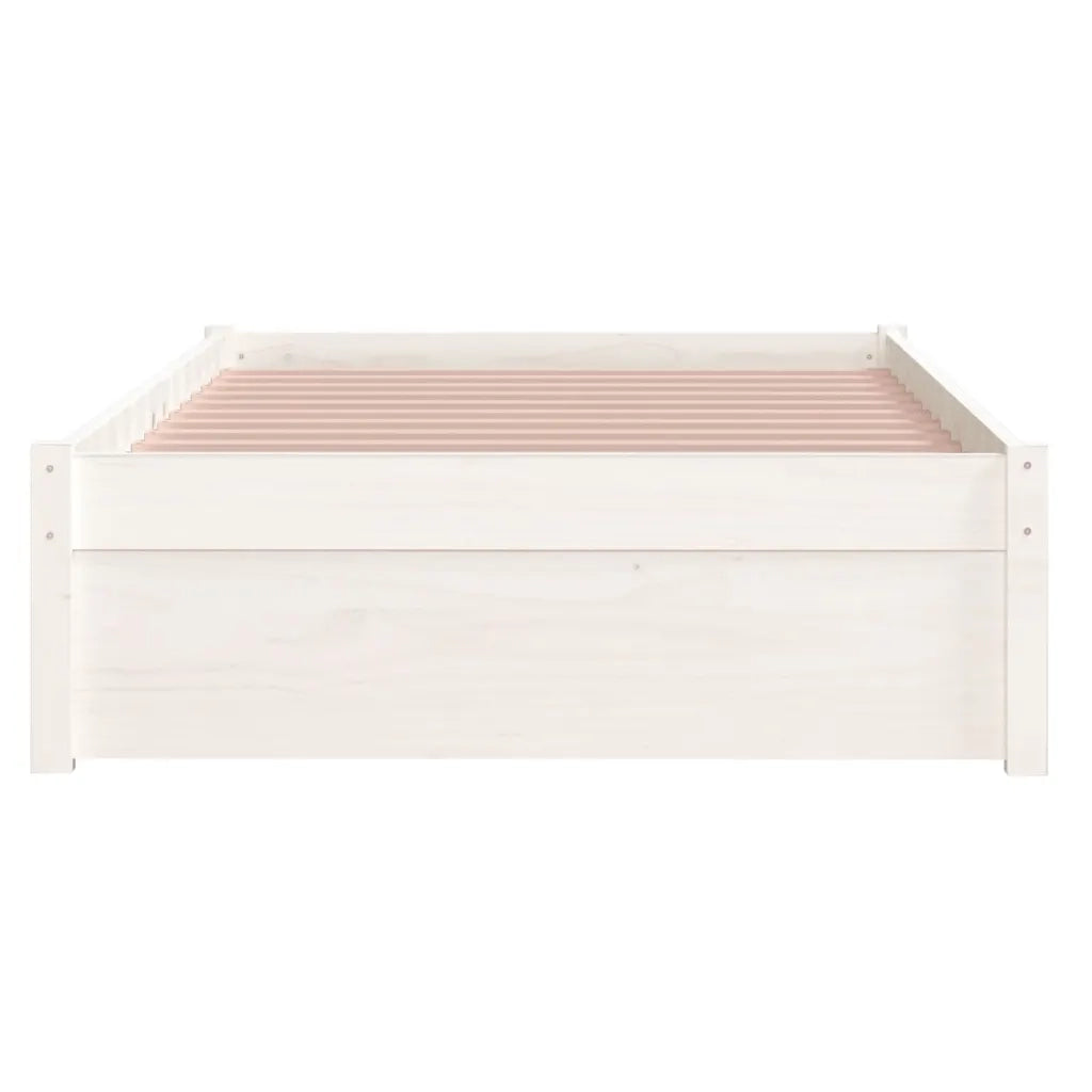 Giroletto-Struttura Letto Bianco in Legno Massello 90x190 cm Single 335798