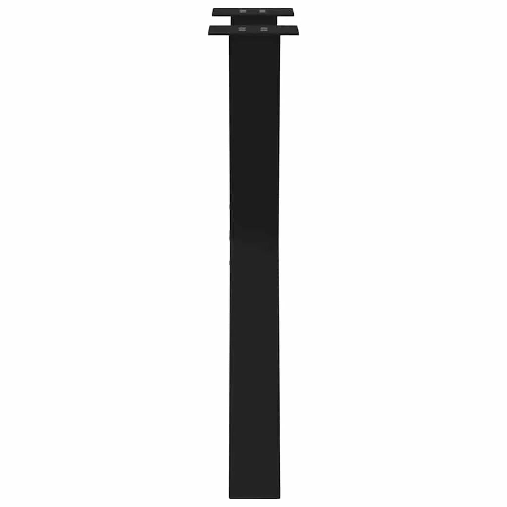 Set di 2 gambe per tavolo robuste a forma di X 60 x 72-73 cm con piedini regolabili design moderno acciaio nero 02_0057244