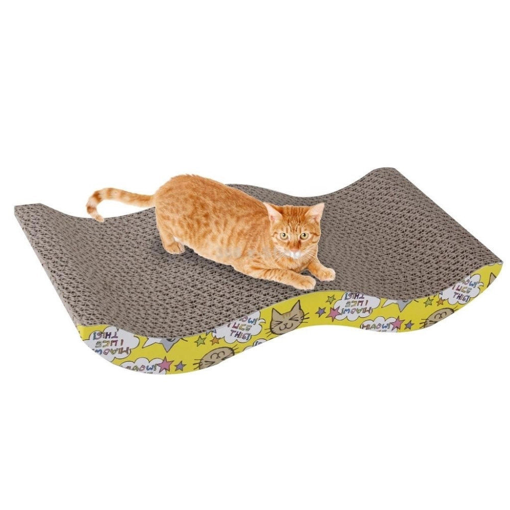Trade Shop - Tiragraffi Gatto In Carta Cartone Ondulato Tira Graffi Gioco Per Gatti Letto -