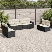 Set Divani da Giardino con Cuscini 8 pz Nero in Polyrattancod mxl 111544