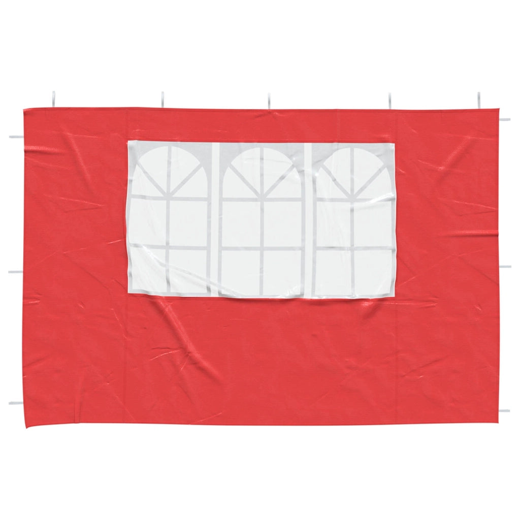 Parete per tenda da festa 2 pcs 300 x 195 cm Rosso PE e Acciaio 42033004
