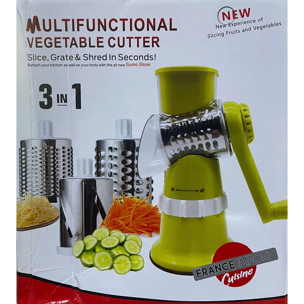 Trade Shop - Affettatrice Verdure 3in1 Multifunzione Mandoline Grattugia Manuale Con 3 Lame Tritatutto -