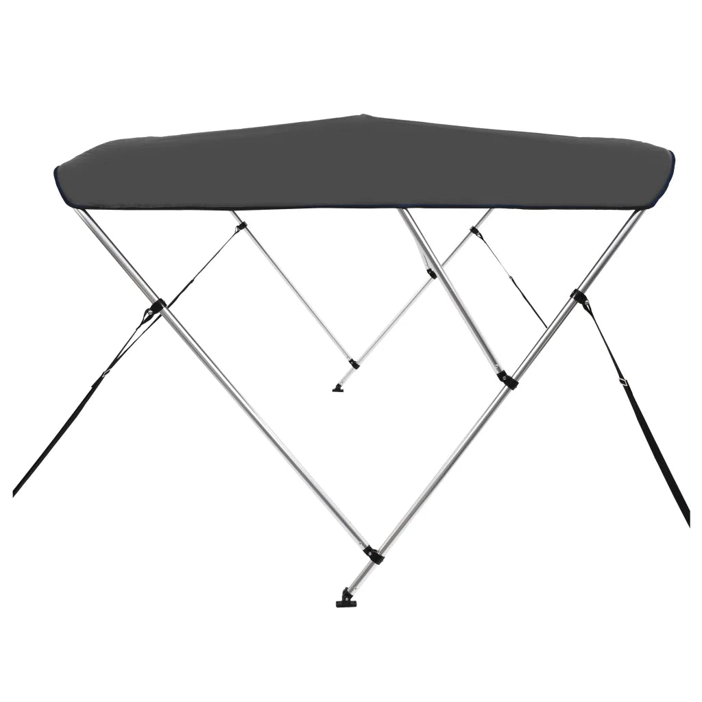 Bimini di Prua con Tendalino a 3 Archi Antracite 183x196x137 cm 93136
