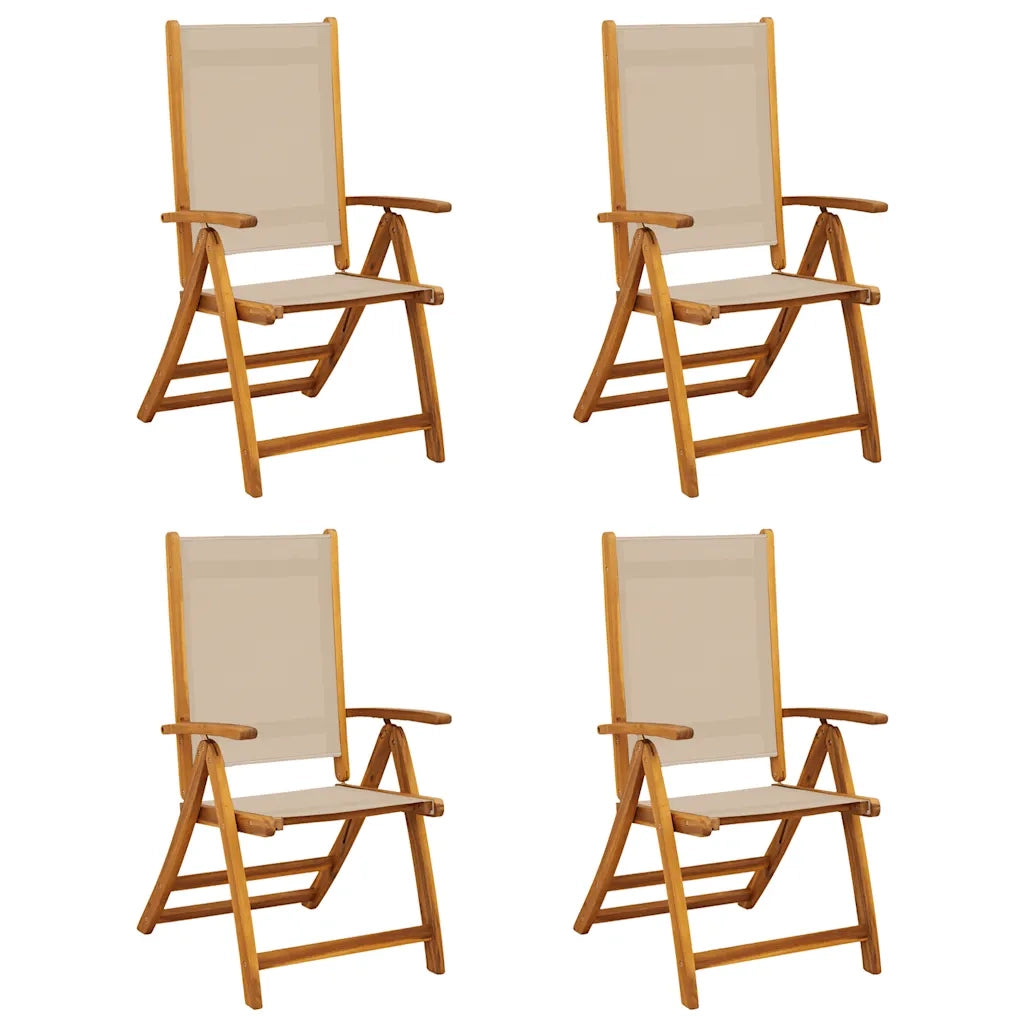 Sedie da Giardino Pieghevoli 4 pz Massello d'Acacia e Textilene 3279244